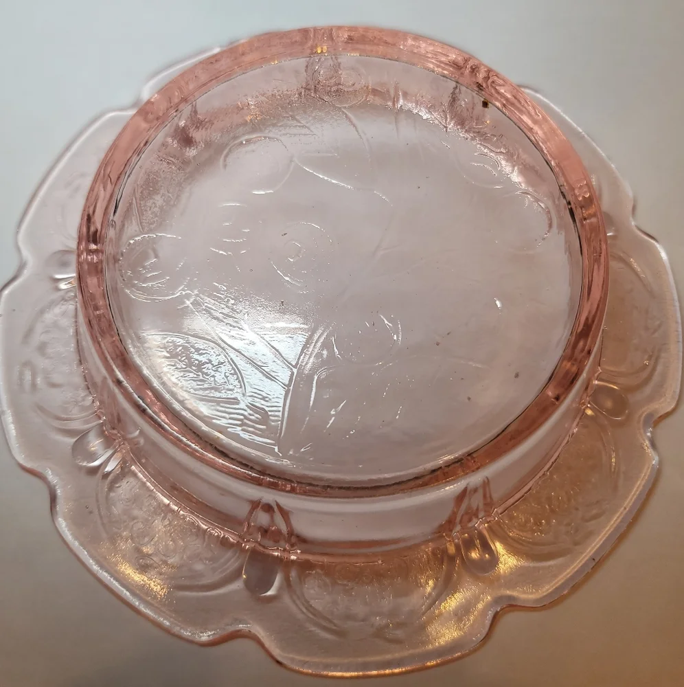 0825. Jeannette Glass Cherry Blossom ~ Pink Depression Glass ~ Cherry ~ Dish ~ - Picture 6 of 9